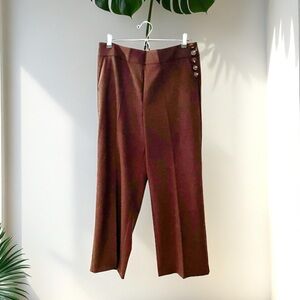 Talbots Greenwich Chocolate Wide-Leg Pants